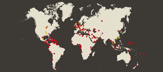 Service locations around the globe